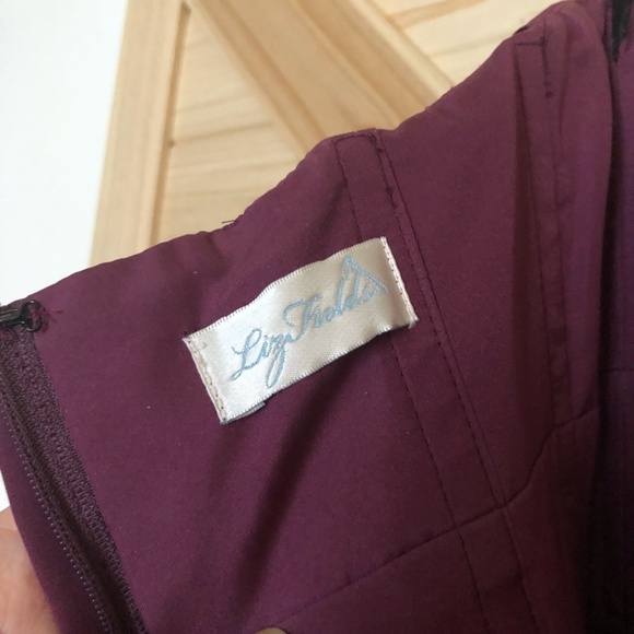 Liz Fields Floor Length Formal Dress Size 2 Berry - Picture 13 of 16